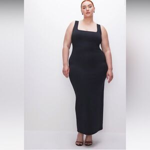 Good American Scuba Modern Tank Maxi Dress Navy Blue Sleeveless Sz 5-2X
